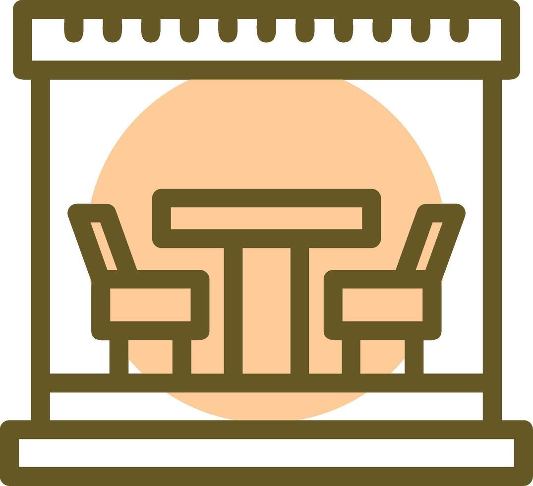 Terrace Linear Circle icon vector