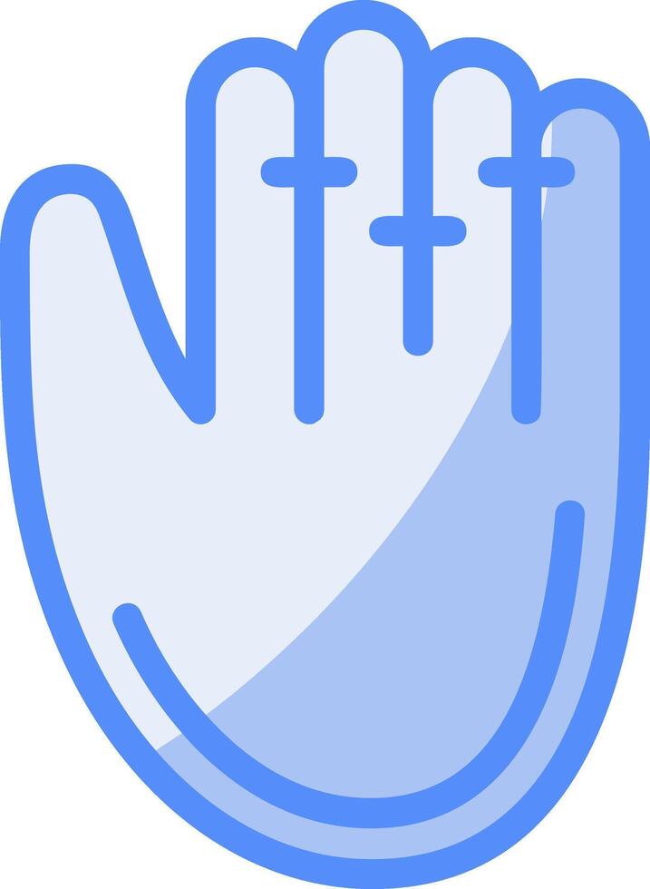 Baseball Glove Line Filled Blue Icon vector