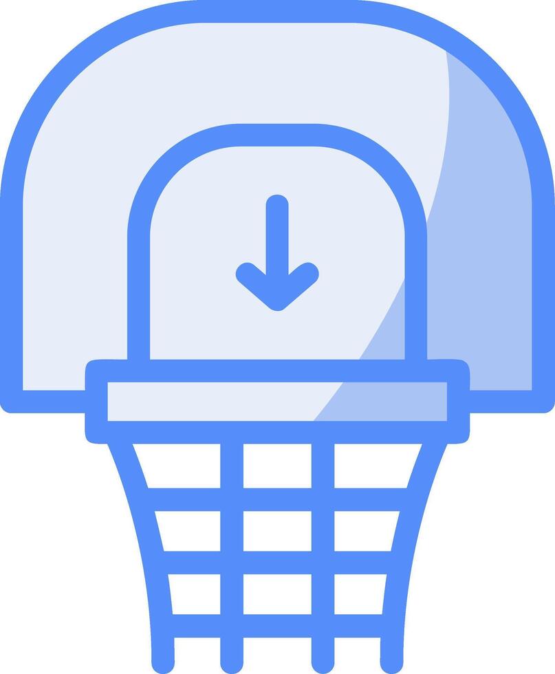 Basketball Hoop Line Filled Blue Icon vector