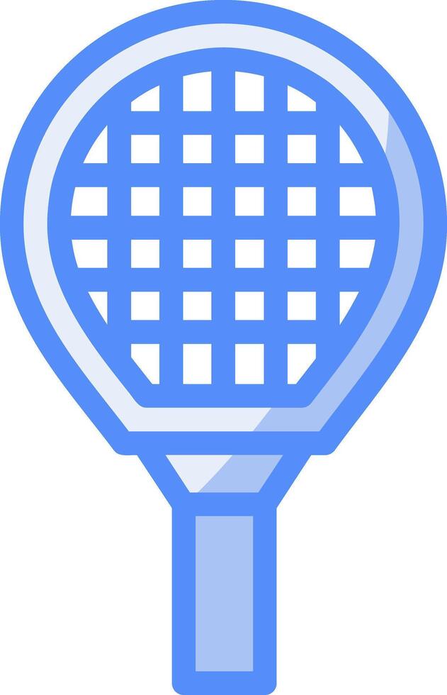 tenis raqueta línea lleno azul icono vector