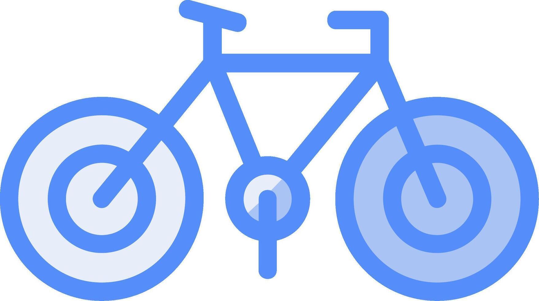 bicicleta línea lleno azul icono vector