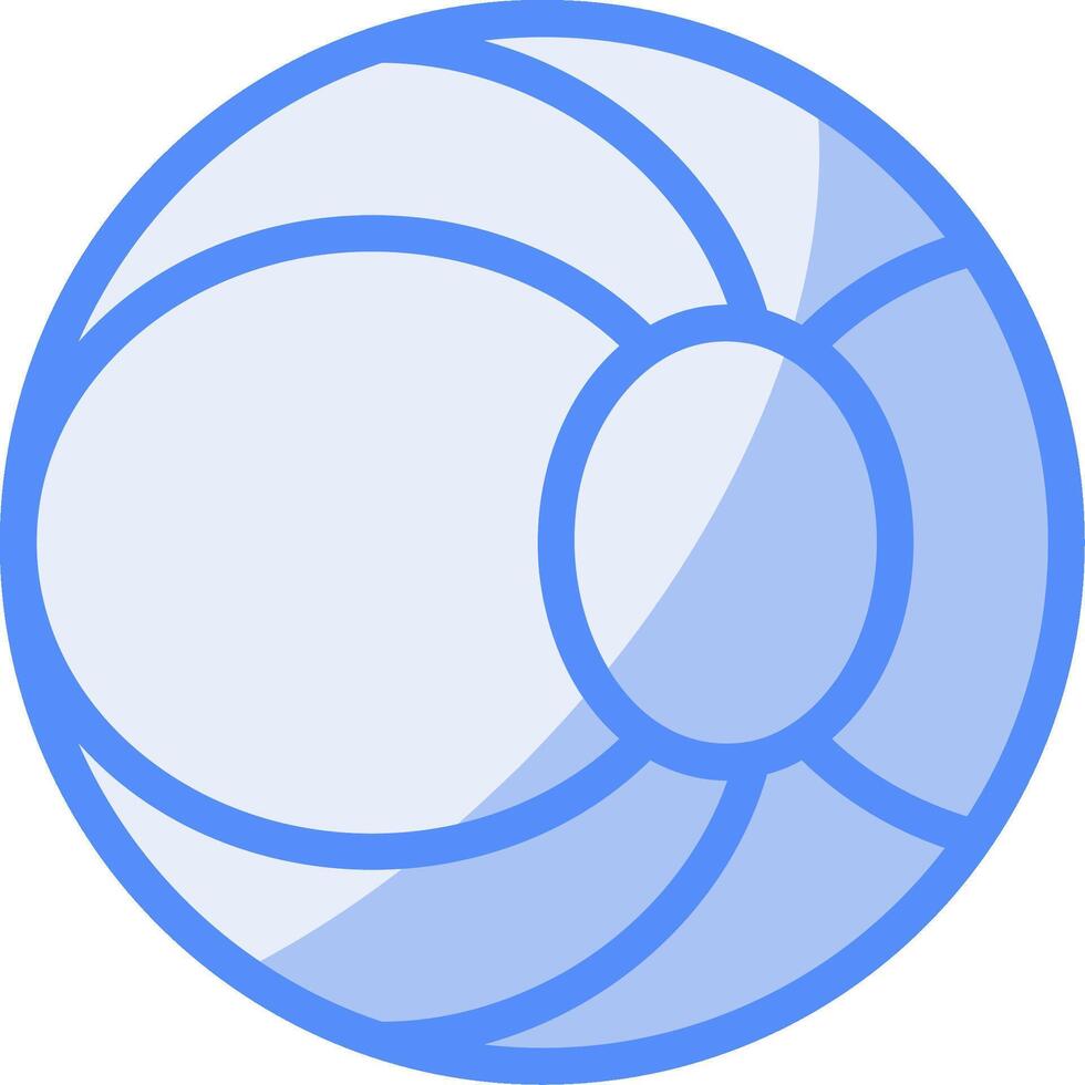 Beach Ball Line Filled Blue Icon vector