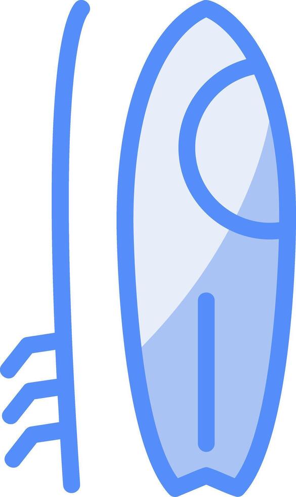 Surfboard Line Filled Blue Icon vector