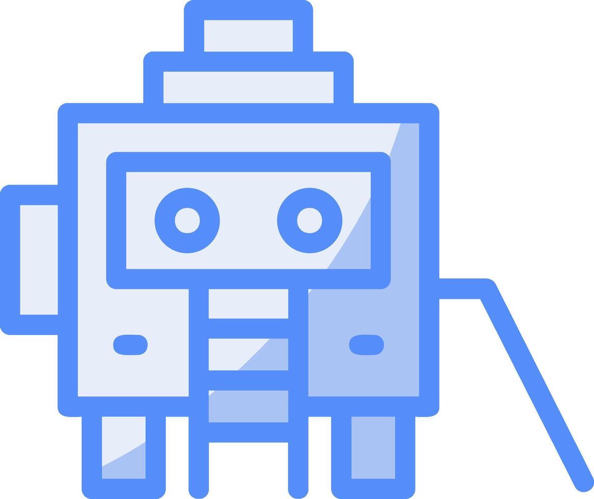 Robot Line Filled Blue Icon vector
