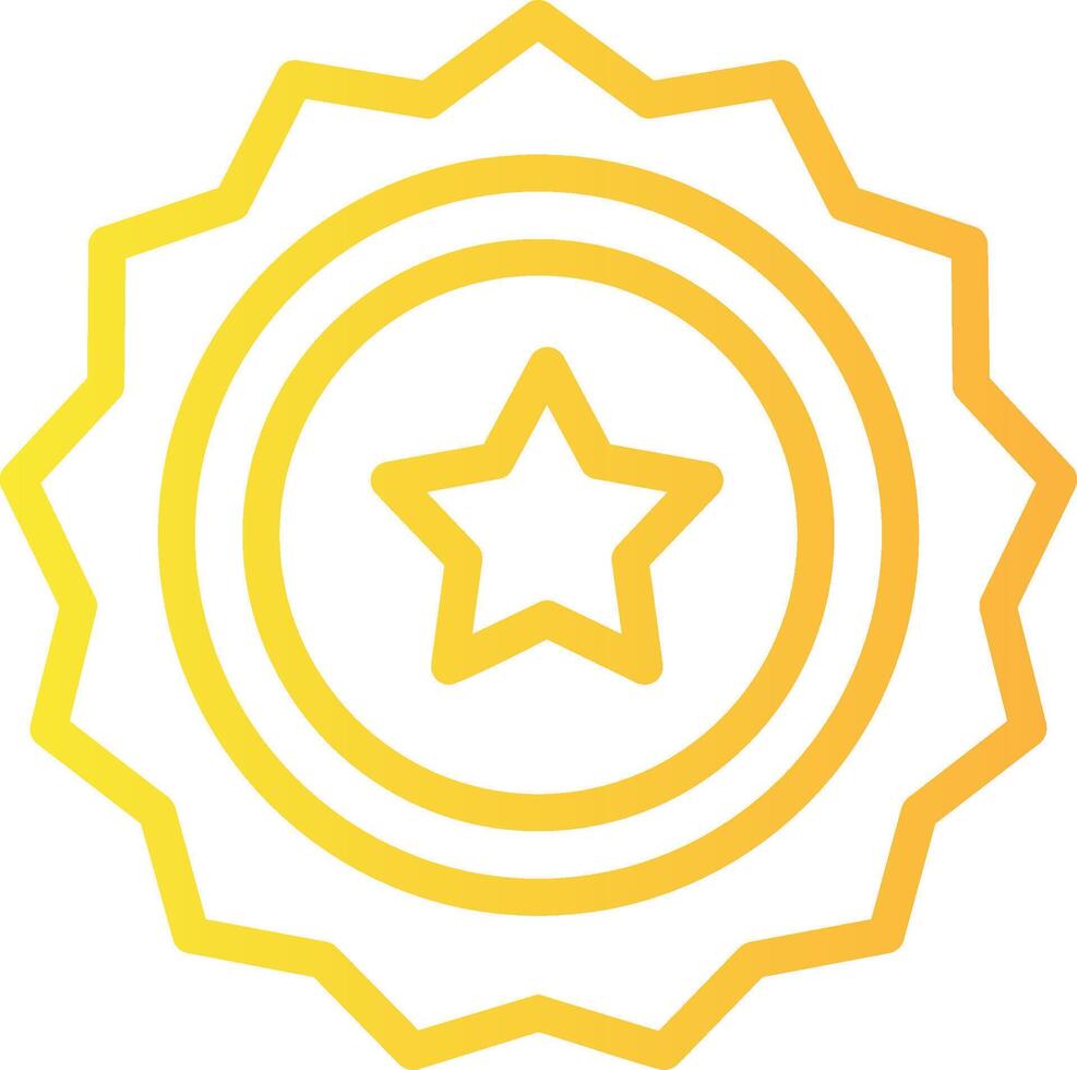 Sheriff Badge Linear Gradient Icon vector