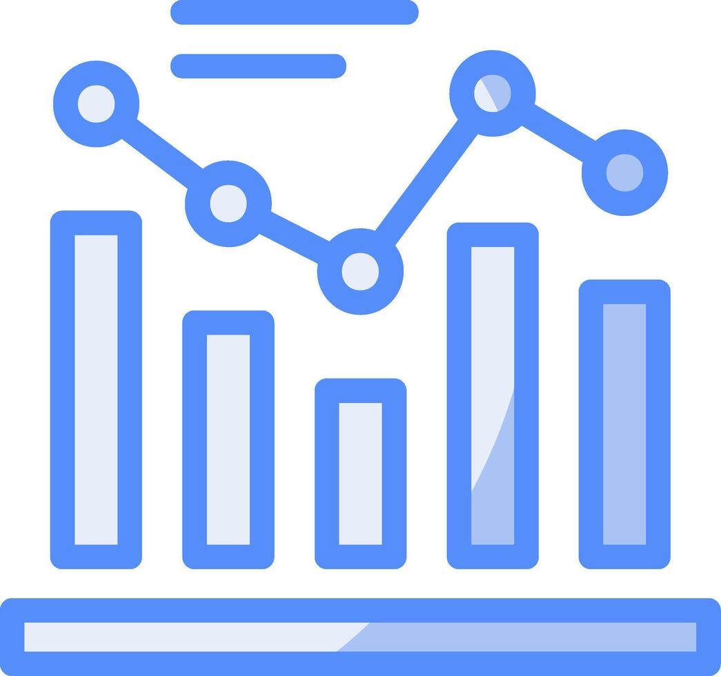 Graph Line Filled Blue Icon vector