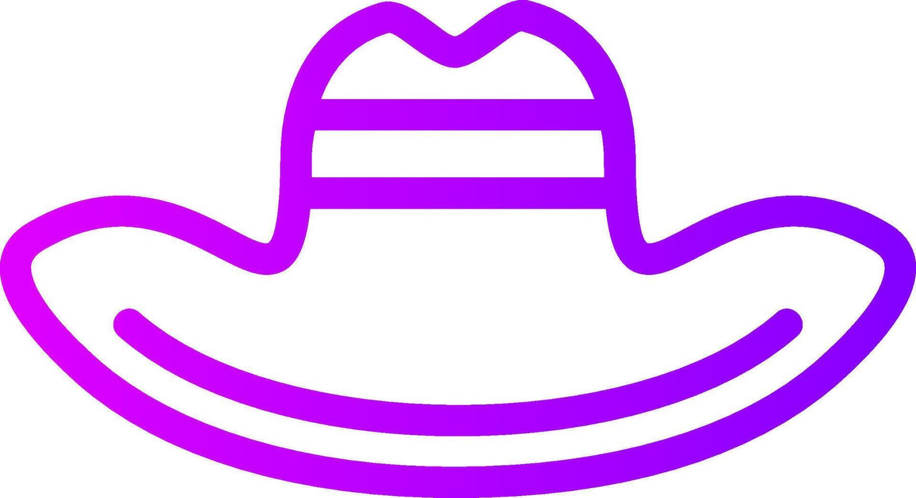 vaquero sombrero lineal degradado icono vector