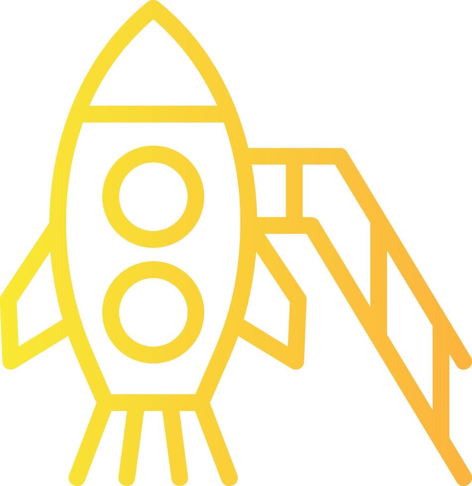 Rocket Linear Gradient Icon vector