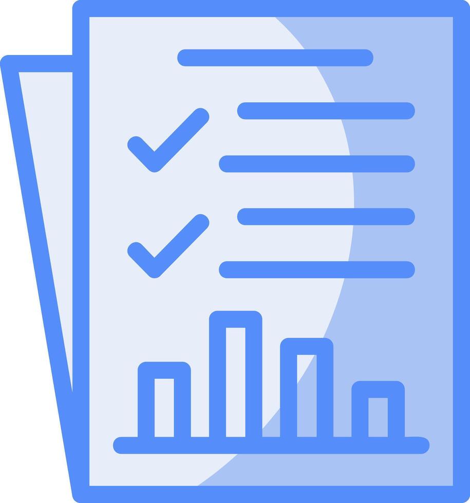 Status Report Line Filled Blue Icon vector