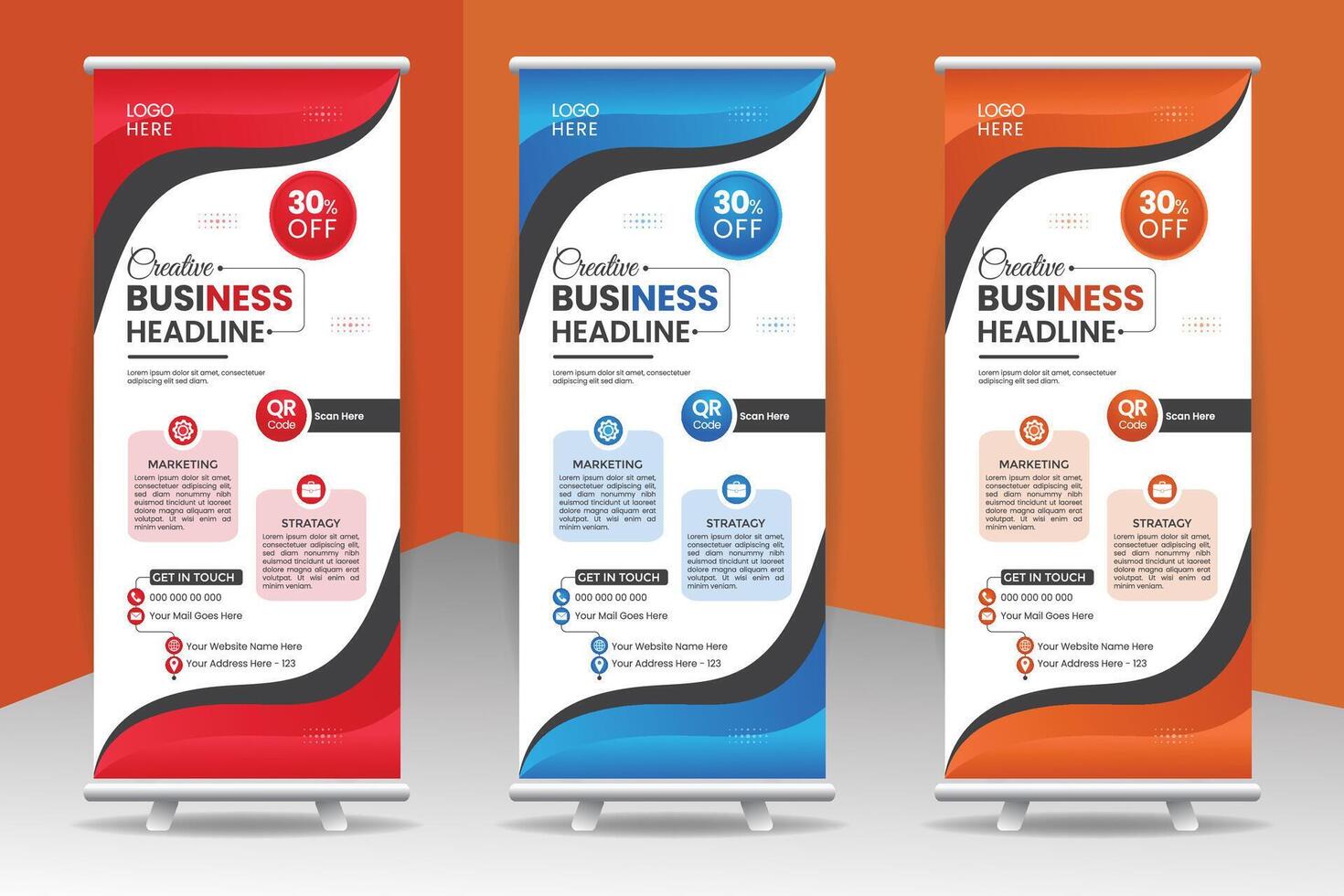 Modern business rack card design template. vector