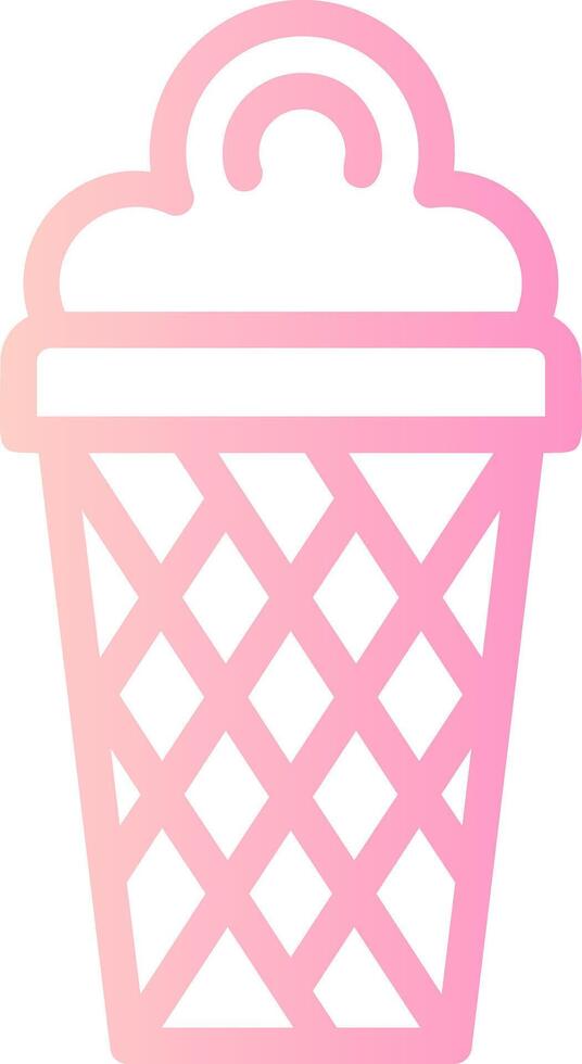 hielo crema cono lineal degradado icono vector