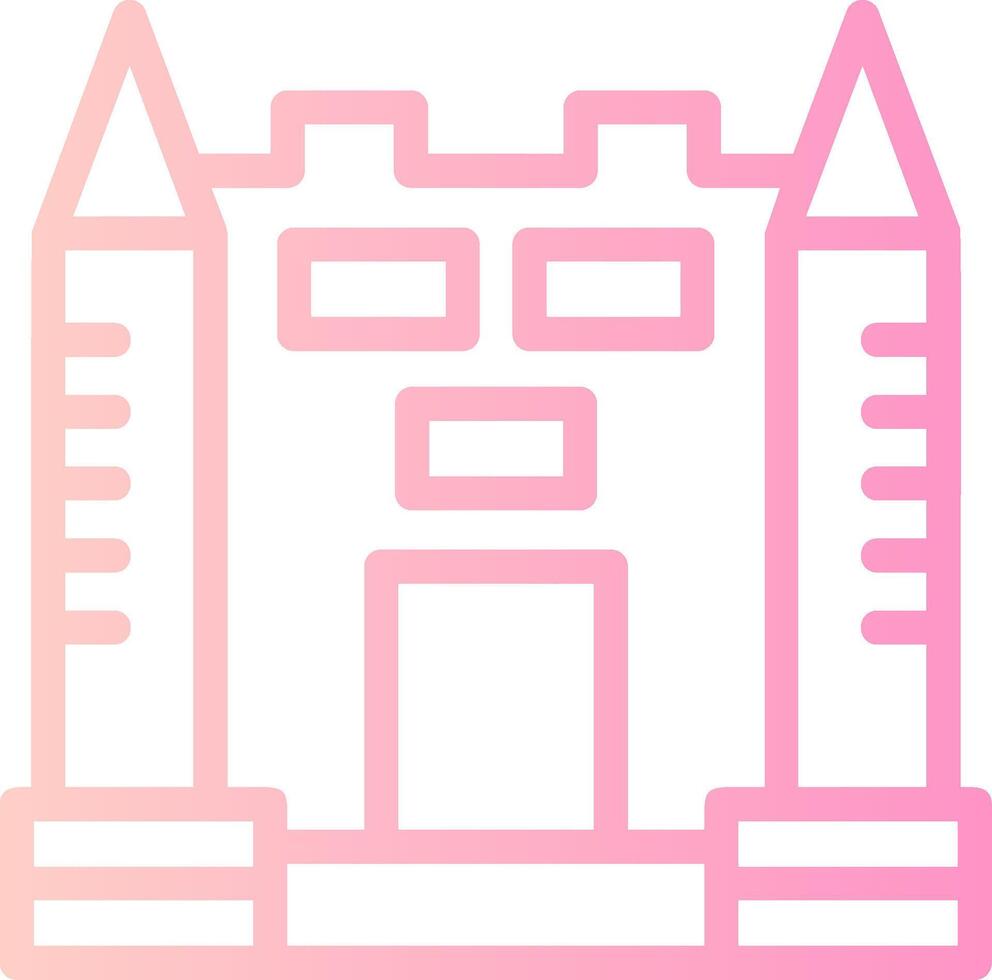 Castle Linear Gradient Icon vector