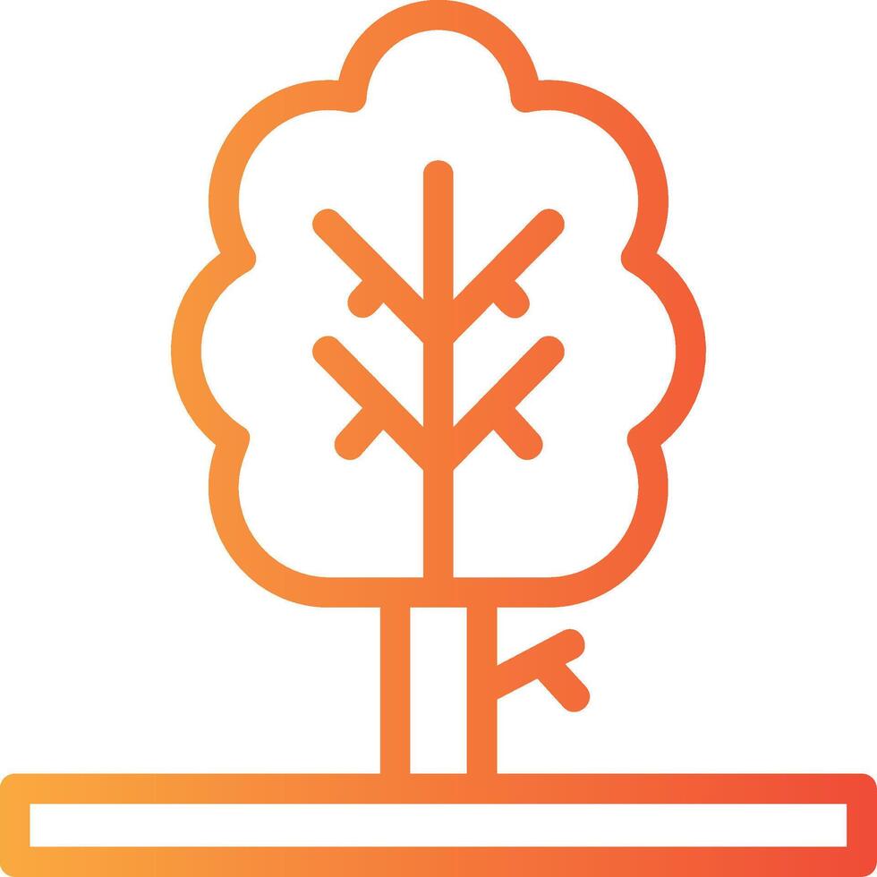 árbol lineal degradado icono vector