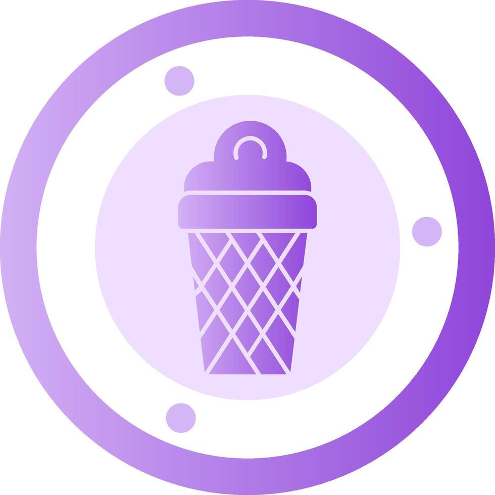 hielo crema cono glifo degradado icono vector