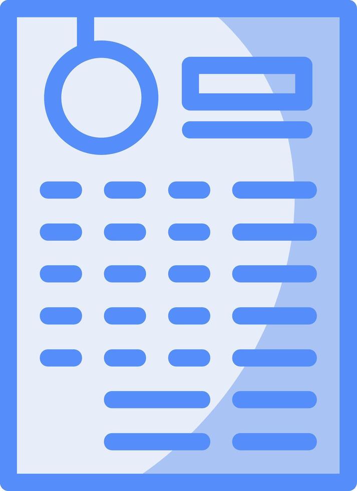 Resume Line Filled Blue Icon vector