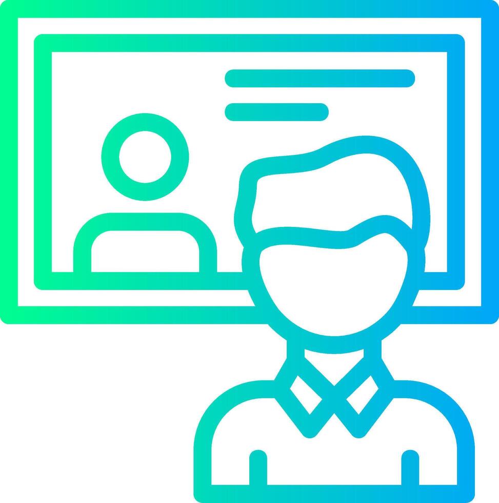 Interview Linear Gradient Icon vector