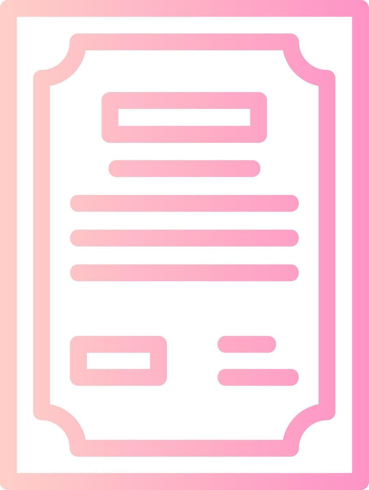 Certificate Linear Gradient Icon vector