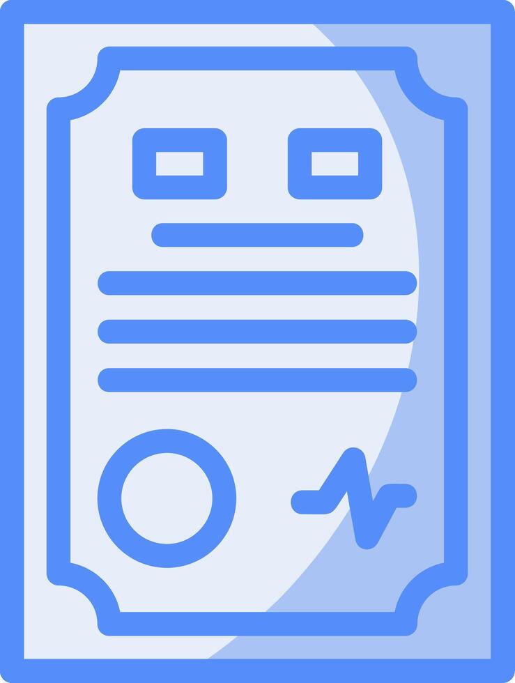 Contract Line Filled Blue Icon vector