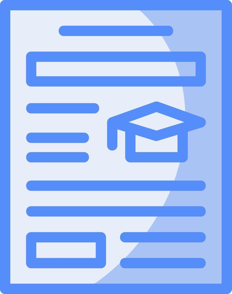 Qualifications Line Filled Blue Icon vector