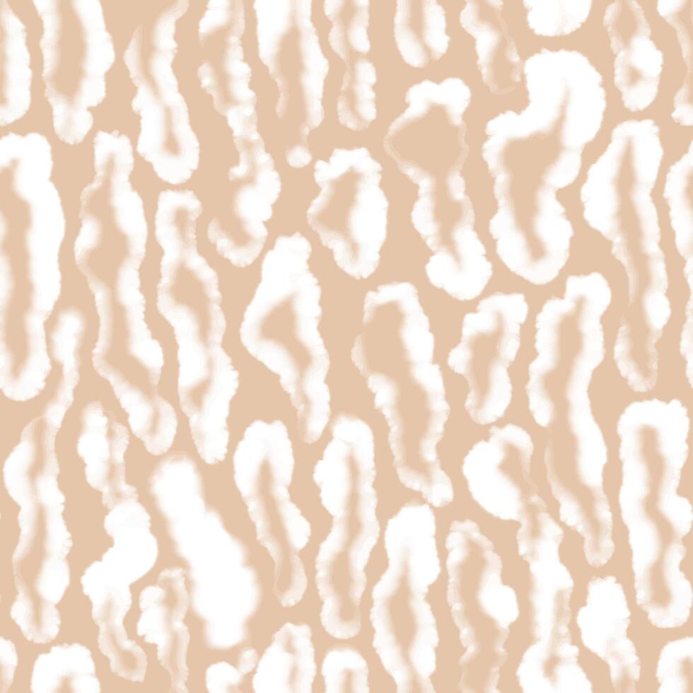 Watercolor blurred leopard pattern. Abstract animal stains. Beige and white spots vector
