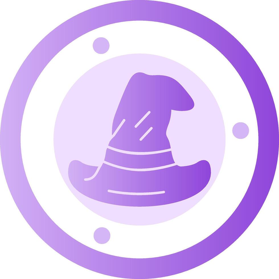 Wizard Hat Glyph Gradient Icon vector