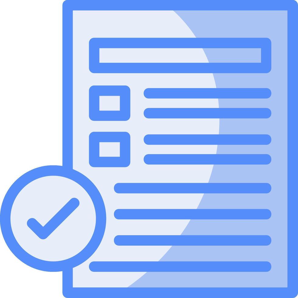 Test Line Filled Blue Icon vector