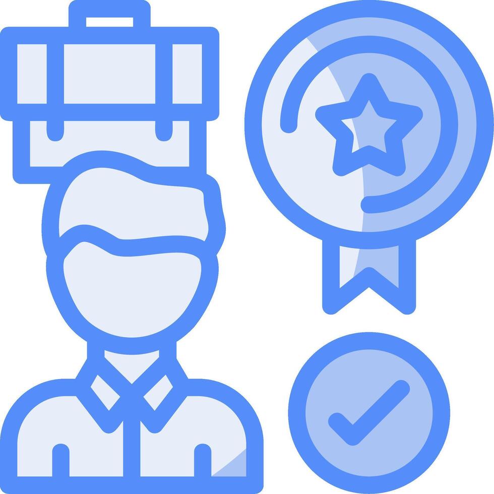 Job Satisfaction Line Filled Blue Icon vector