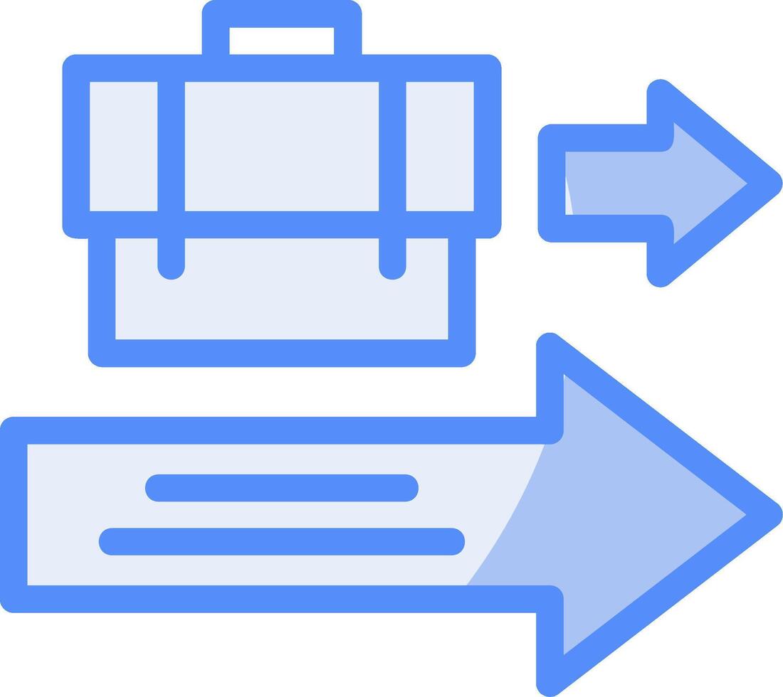 Exit Interview Line Filled Blue Icon vector