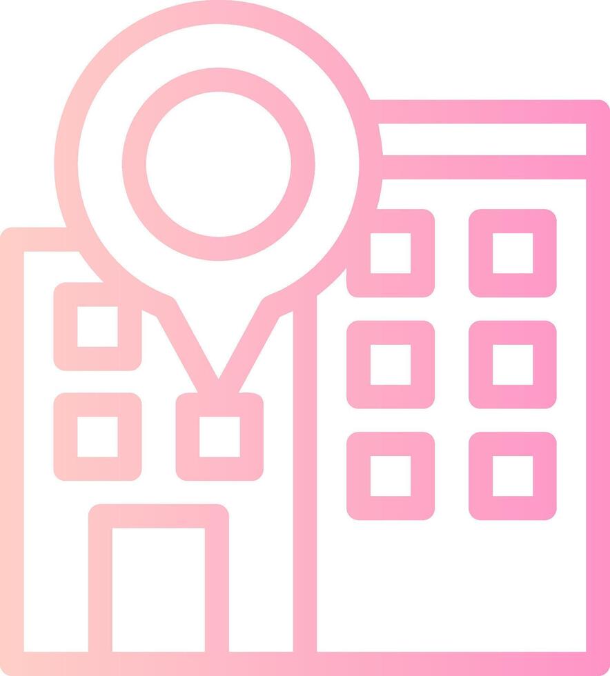 Office Location Linear Gradient Icon vector