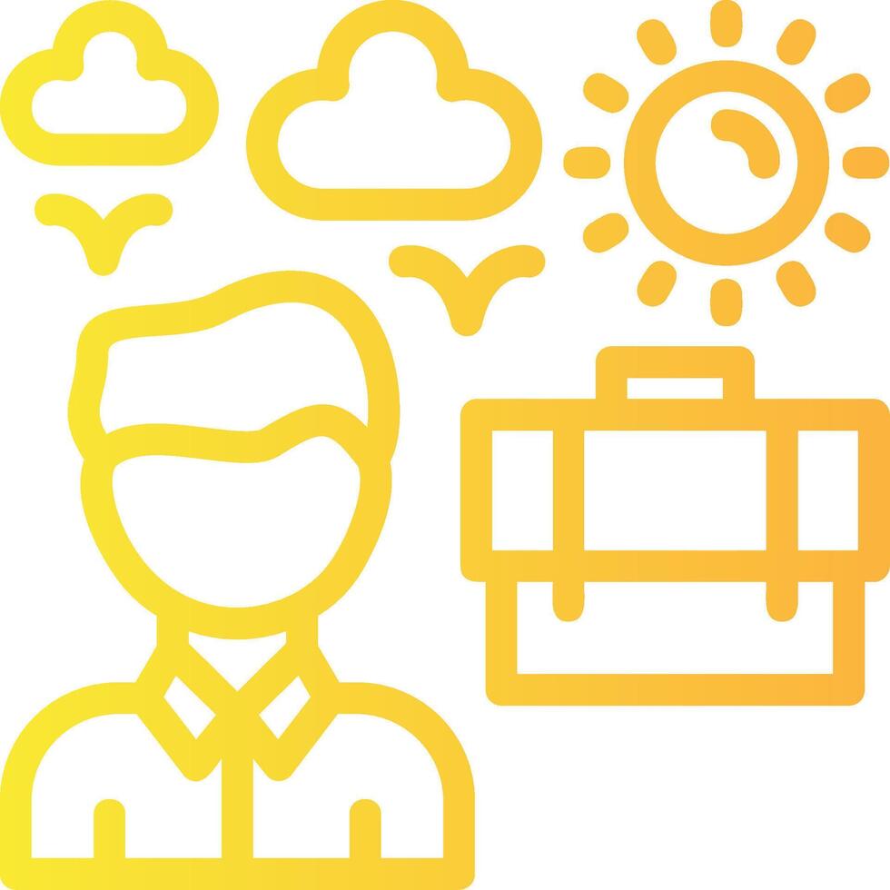 Remote Work Linear Gradient Icon vector