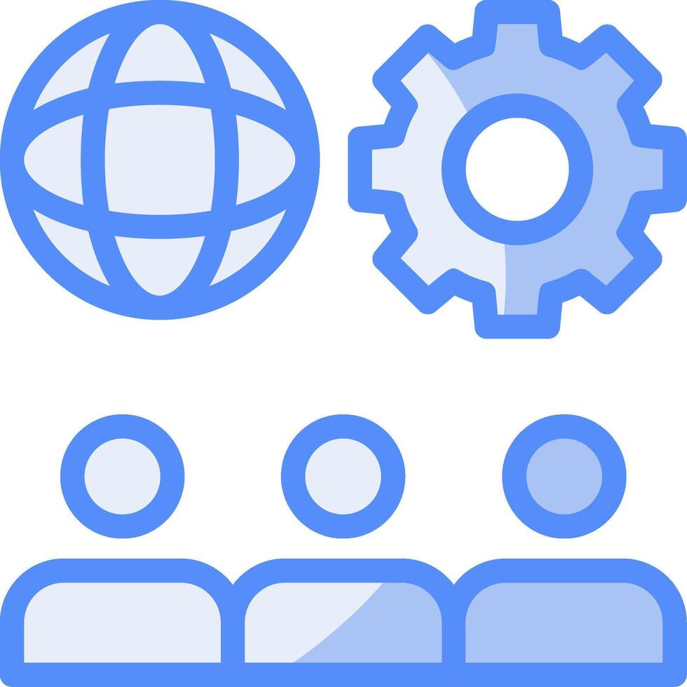 Company Culture Line Filled Blue Icon vector