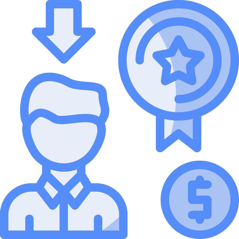 Perks Line Filled Blue Icon vector