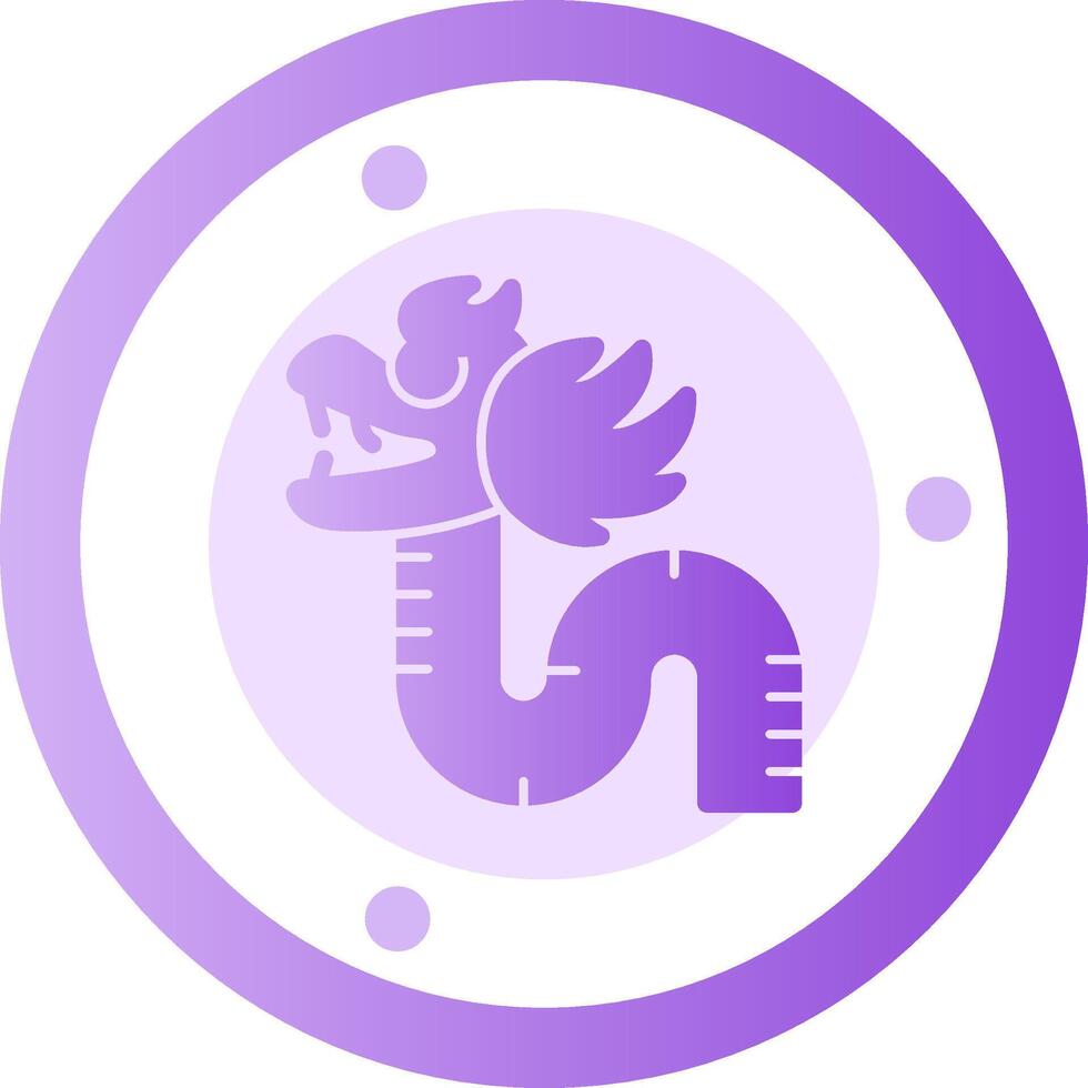 Dragon Dance Glyph Gradient Icon vector