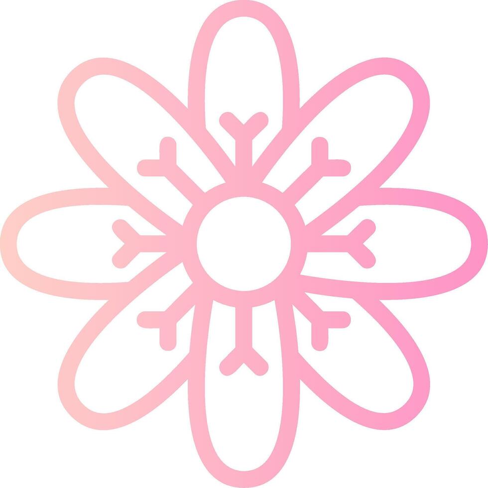 Lotus Flower Linear Gradient Icon vector