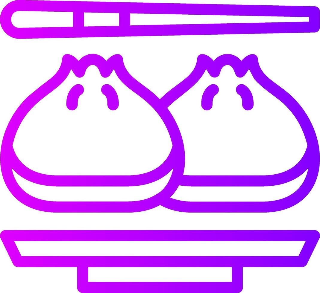 Shrimp Dumpling Linear Gradient Icon vector