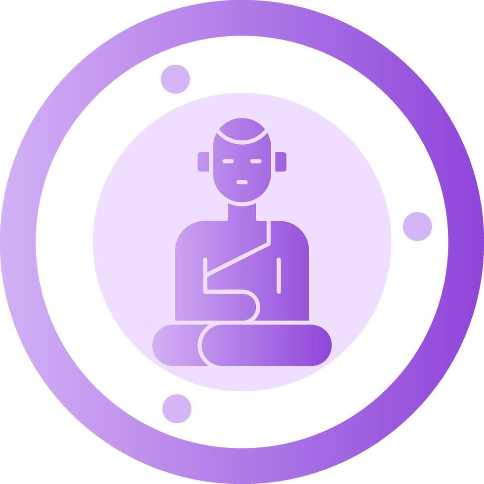 Buddha Statue Glyph Gradient Icon vector