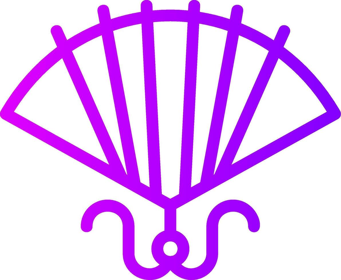 Paper Fan Linear Gradient Icon vector