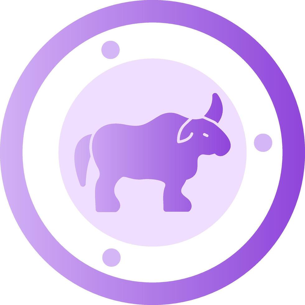 Year of the Ox Glyph Gradient Icon vector