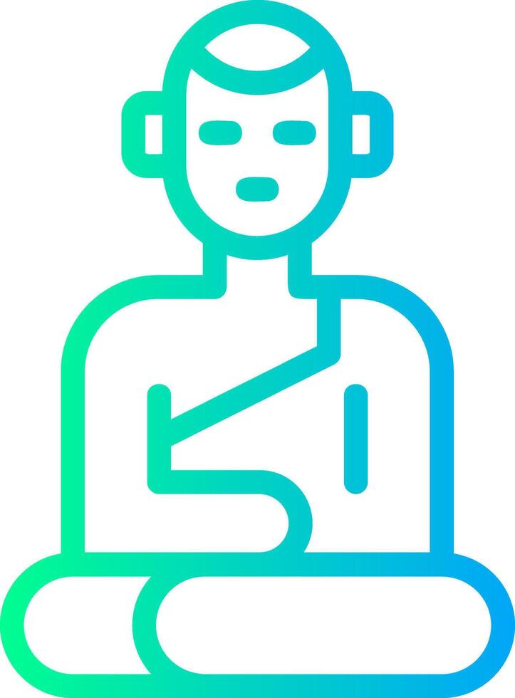 Buddha Statue Linear Gradient Icon vector