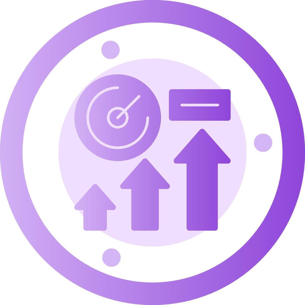 Rise Radius Glyph Gradient Icon vector