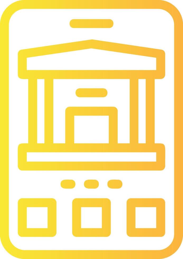 Bank Linear Gradient Icon vector