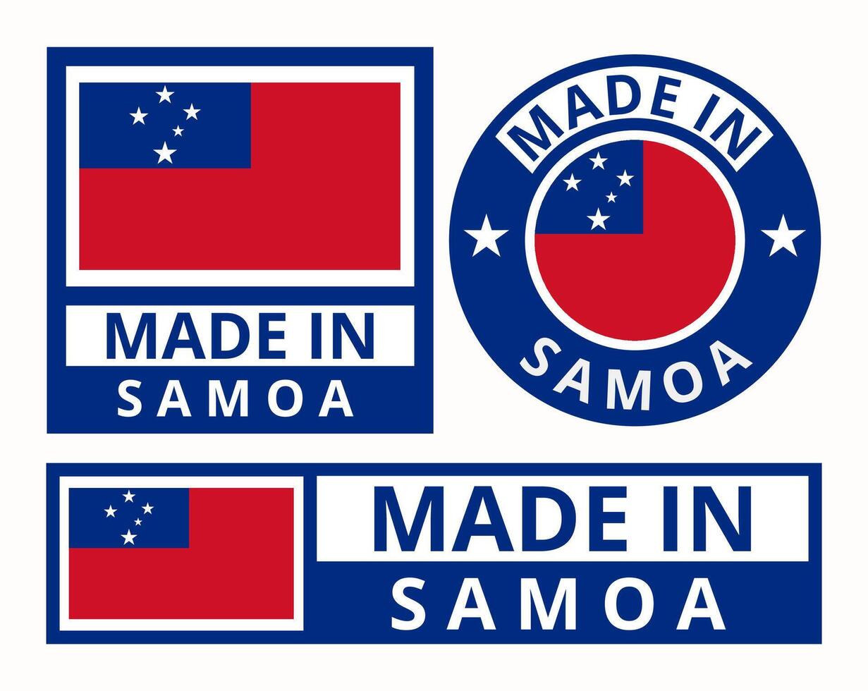 Vector set made in Samoa design product labels business icons illustration