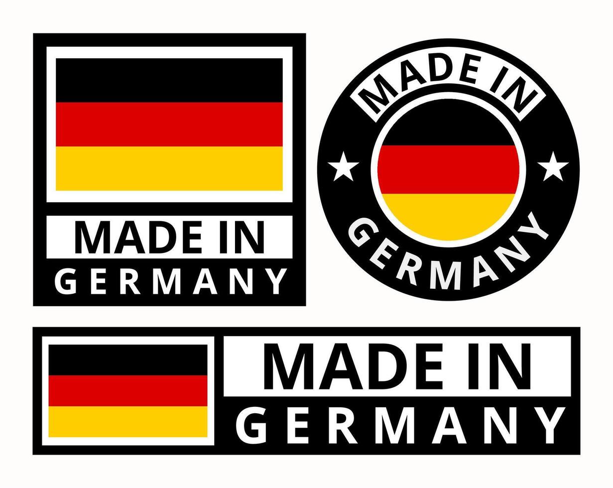 vector conjunto hecho en Alemania diseño producto etiquetas negocio íconos ilustración