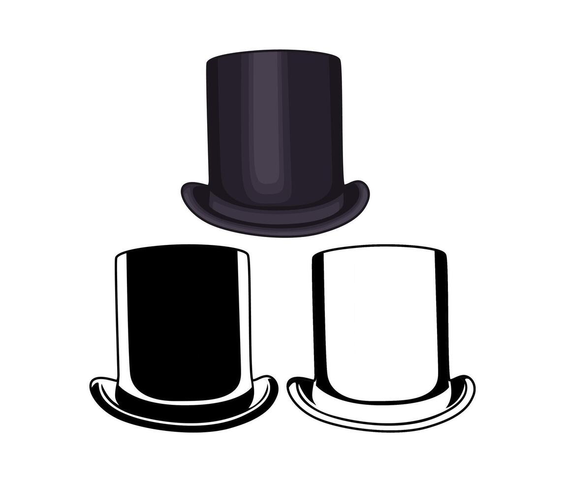 set top hat icon. Magician hat vector illustration