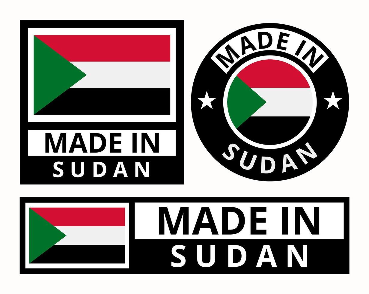 vector conjunto hecho en Sudán diseño producto etiquetas negocio íconos ilustración