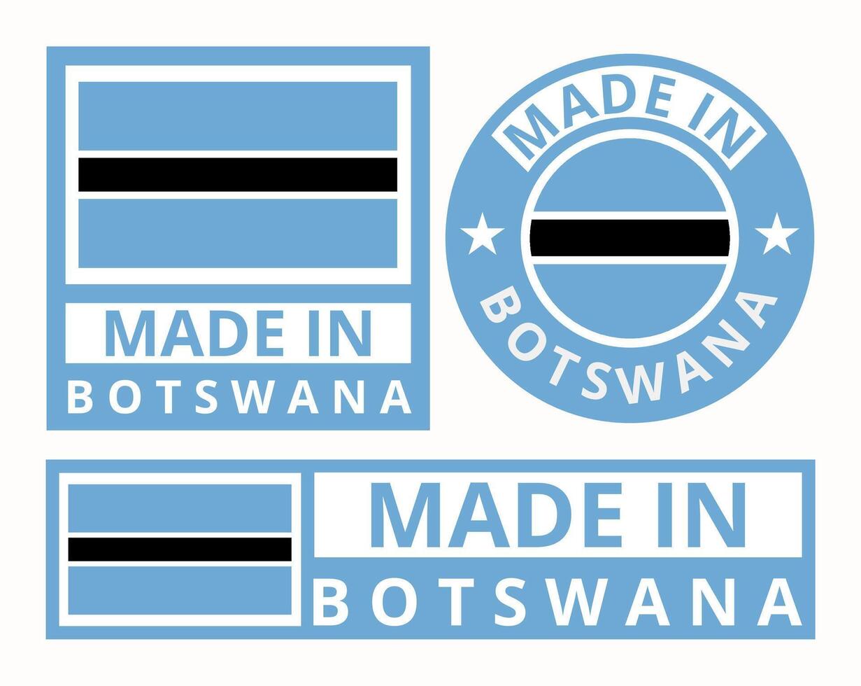 Vector set made in Botswana design product labels business icons illustration