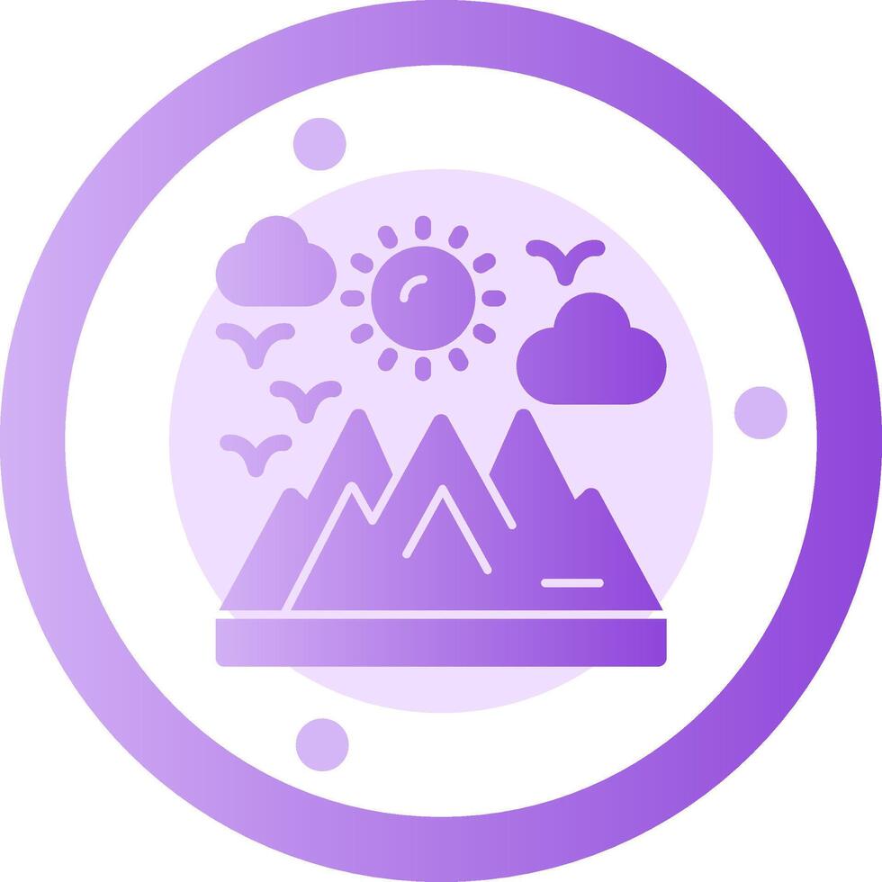 Mountain Glyph Gradient icon vector