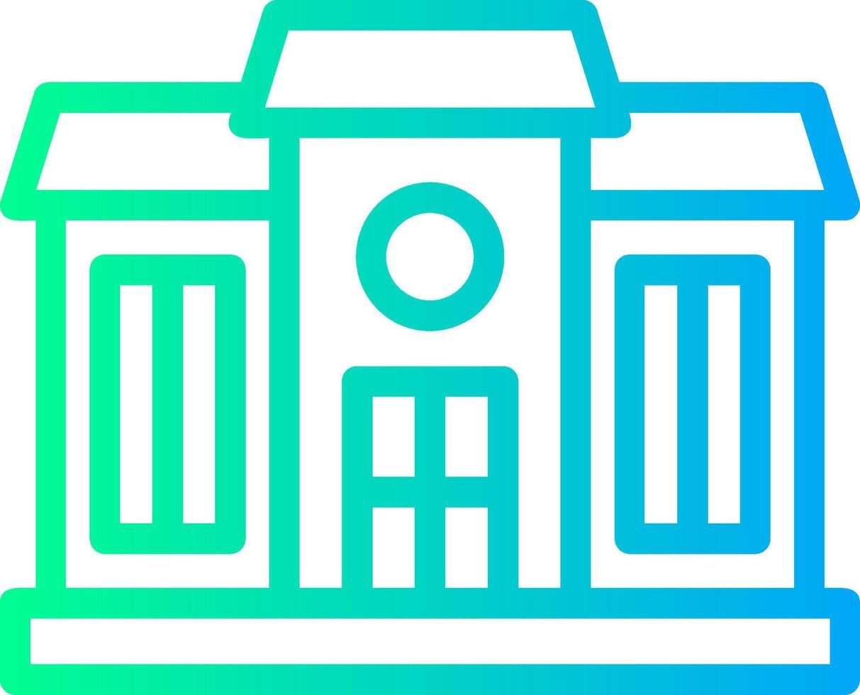 Mansion Linear Gradient Icon vector