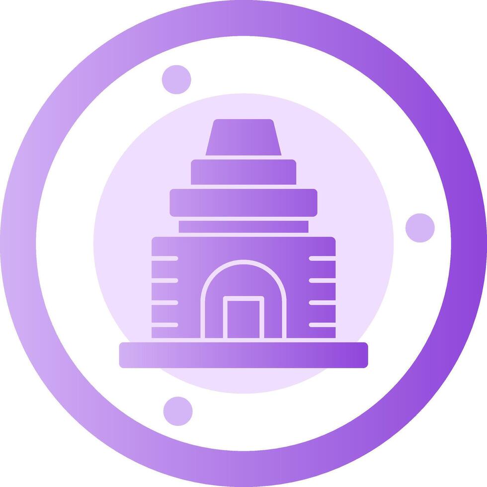 templo glifo degradado icono vector