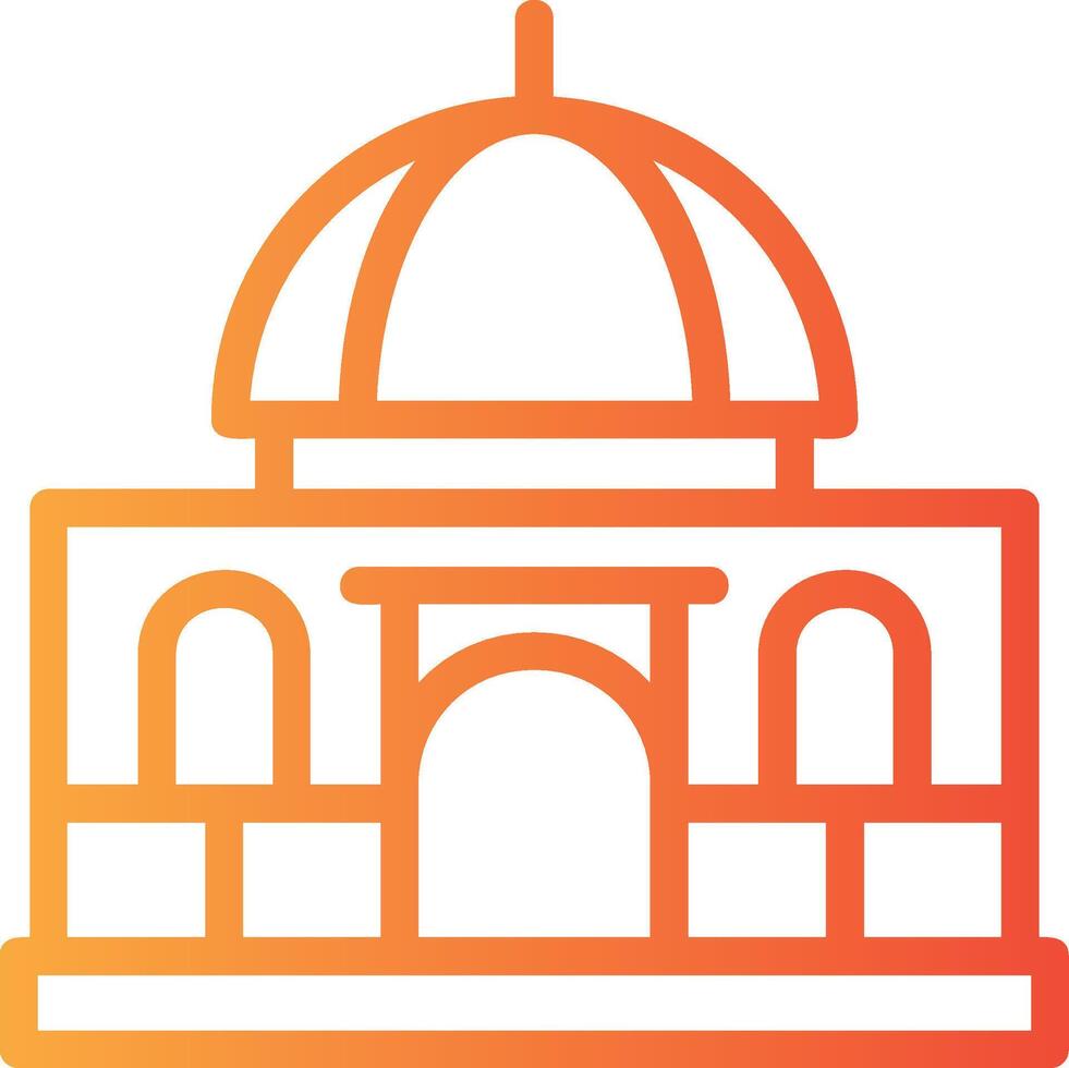 Mosque Linear Gradient Icon vector